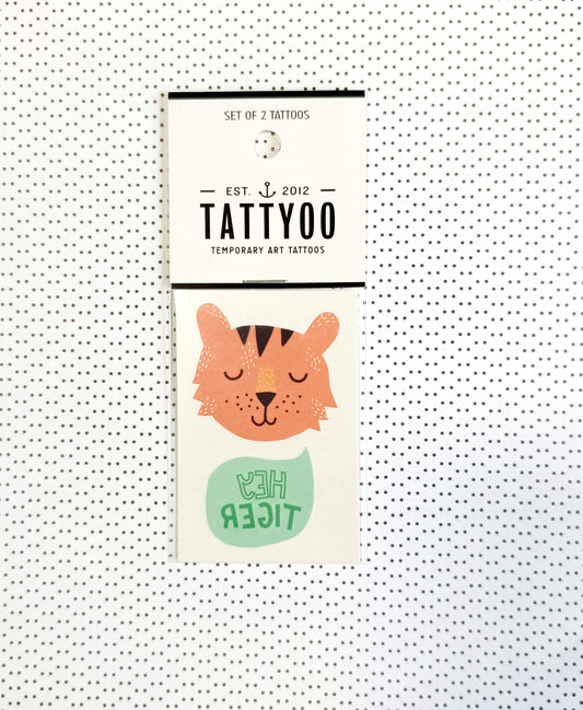 Set de 2 tatouages éphémères Hey Tiger