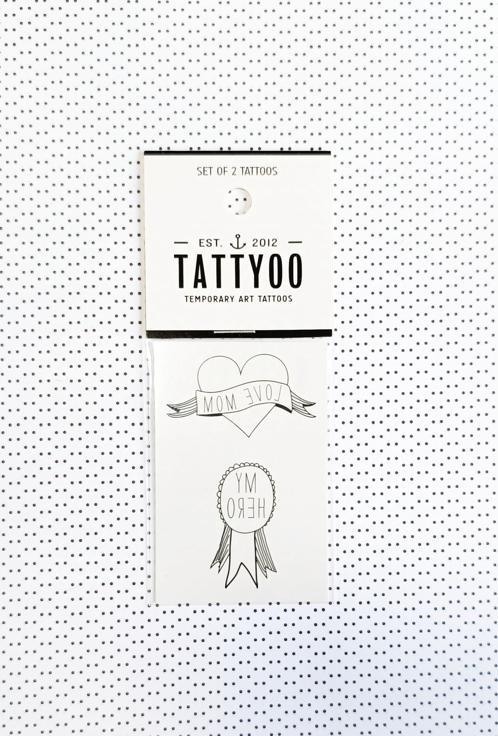 Set de 2 tatouages éphémères Love mom