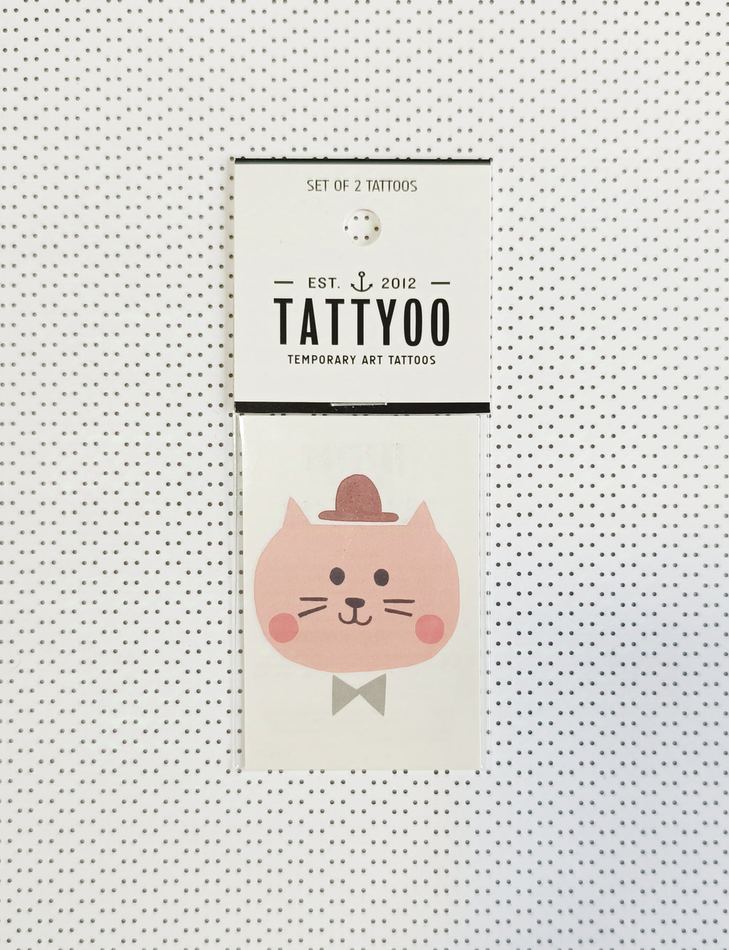 Tatouages éphémères - chat avec chapeau