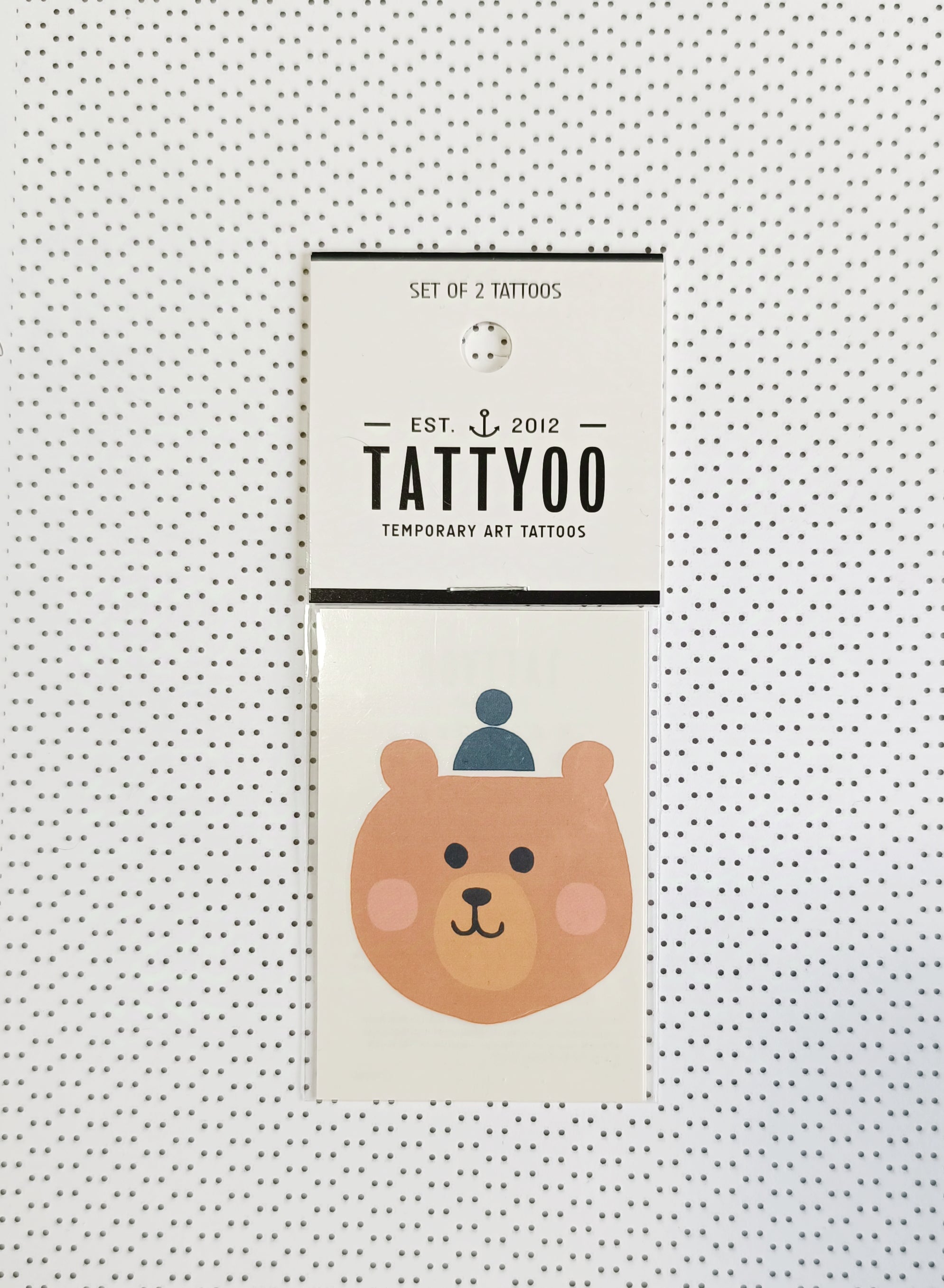Set de 2 tatouages éphémères ours avec bonnet