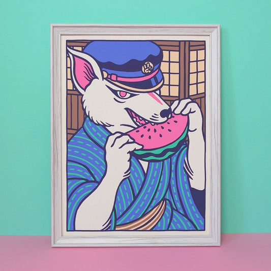 Affiche "Un peu de pastèque ?" sérigraphie A3