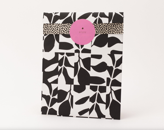 Pochette en papier feuilles abstraites PM