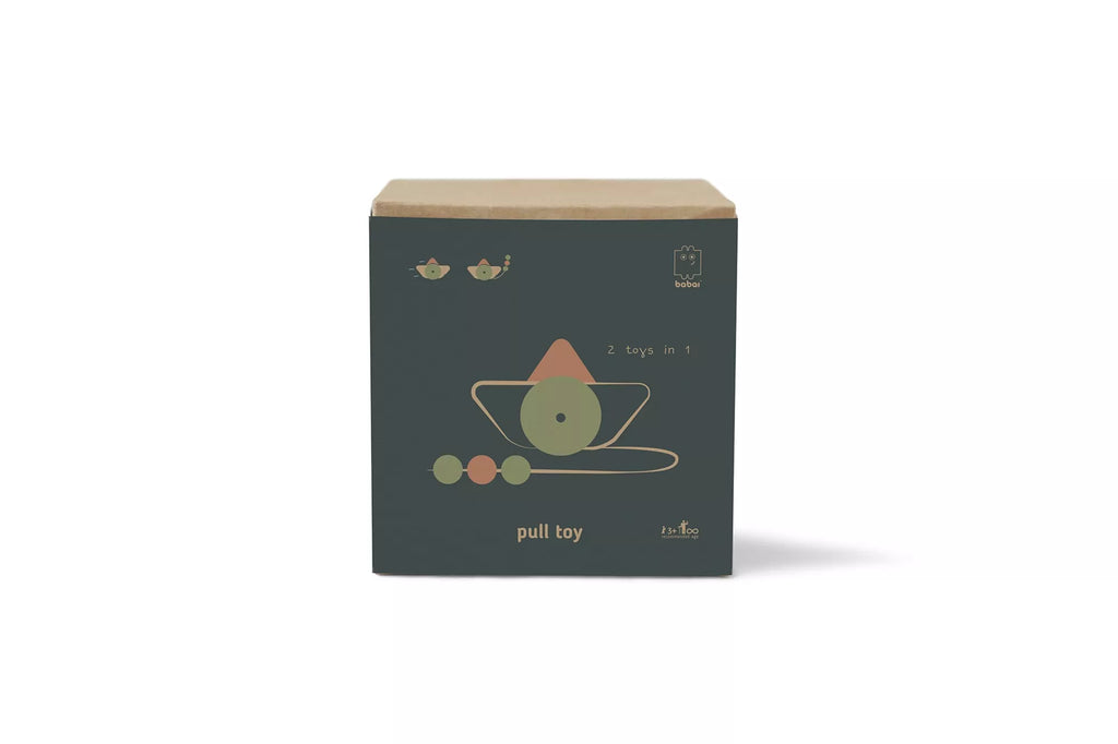 Jouet en bois - Navire Pull & Go  peint
