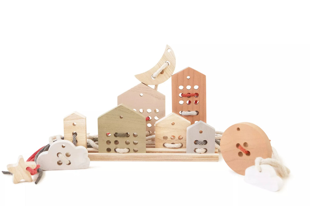 Jouet en bois - Ensemble de jouets à lacer