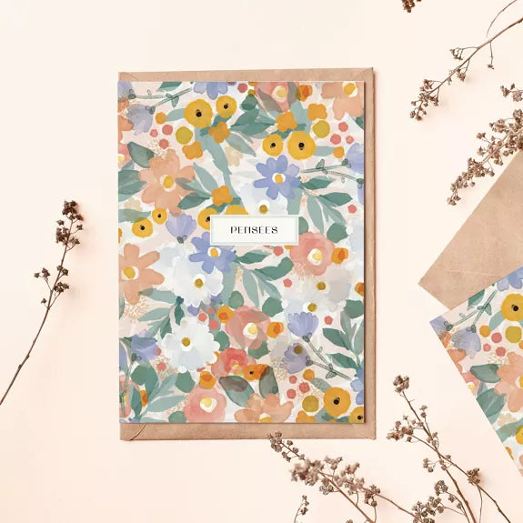 Carte postale - Carte double Pensées avec enveloppe - My lovely thing | Camille Cauvez