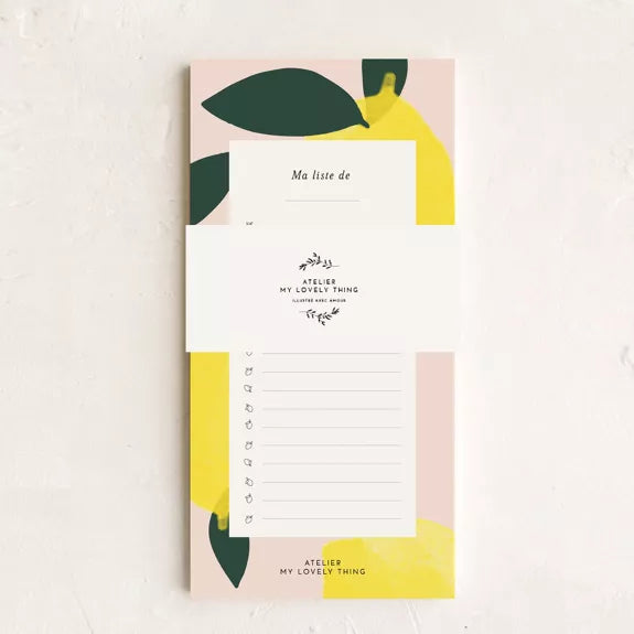Bloc Notes "zeste de citron"