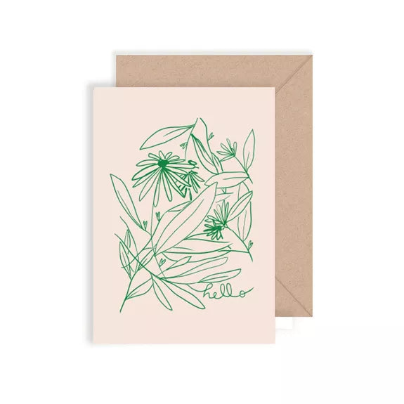 Carte double "Hello" avec enveloppe