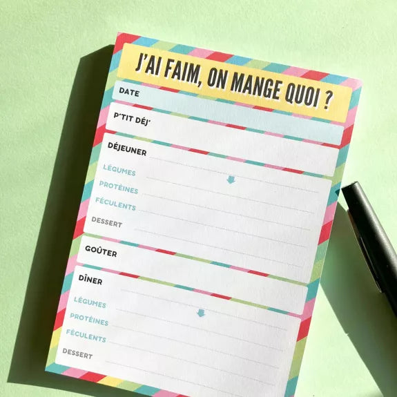 Bloc-notes humoristique - Planificateur quotidien de repas