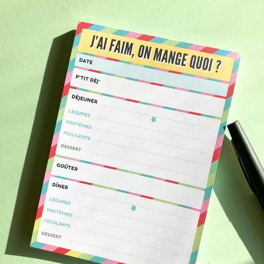 Bloc-notes humoristique - Planificateur quotidien de repas