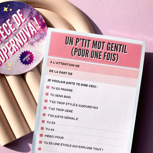 Bloc-notes humoristique - un petit mot gentil