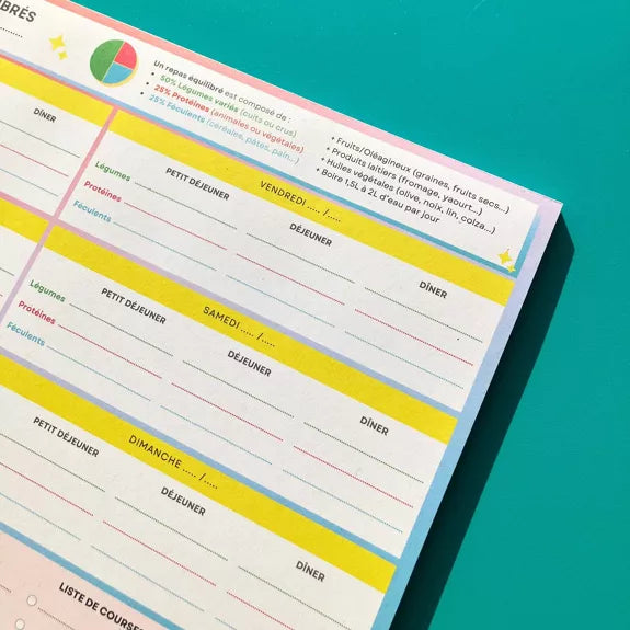 Planificateur de Repas A4 – Simplifie la préparation de tes repas