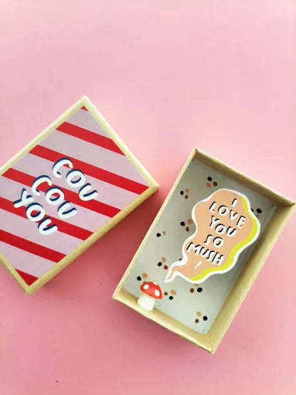 Boîte diorama - message d'amour champignon - Pamela Loops