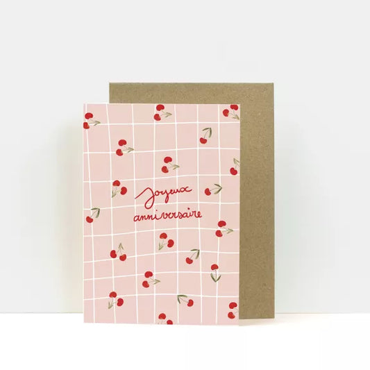 Carte double "Joyeux Anniversaire - Belle de mai" avec enveloppe