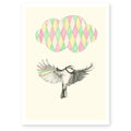 Affiche oiseau et nuage arlequin