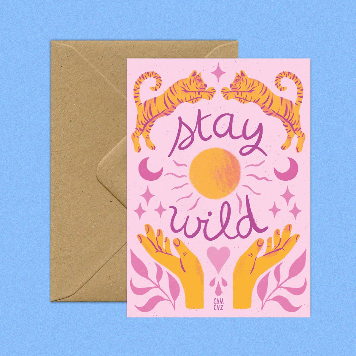 Carte postale Stay wild + enveloppe - Camille Cauvez