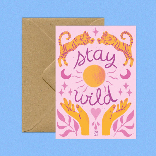 Carte postale "Stay wild" + enveloppe