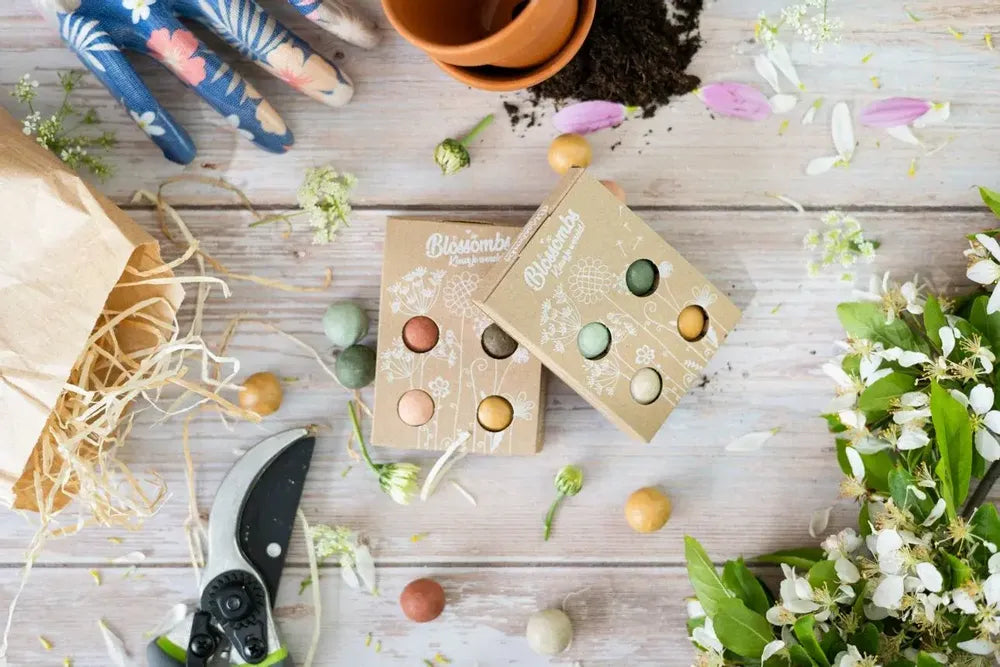 Coffret cadeau mini 4 bombes de fleurs colorées Flowers for you