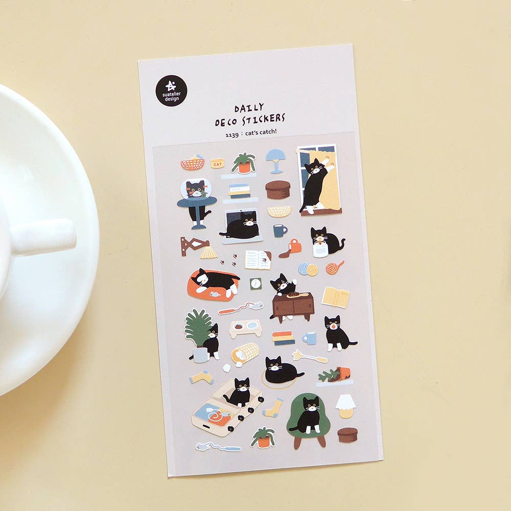 Planche stickers "Cat's Catch !"