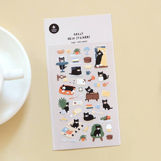 Planche stickers "Cat's Catch !"