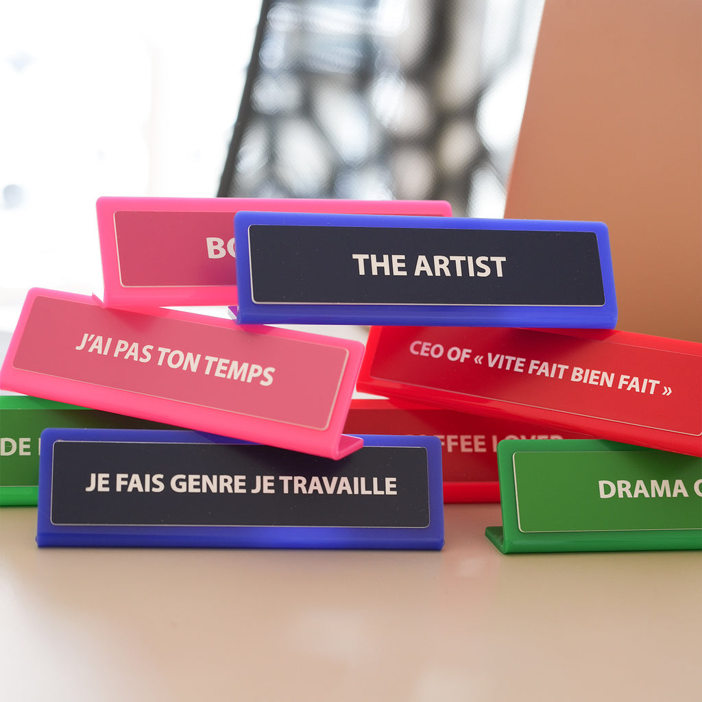 Plaque de bureau "Je fais genre je travaille"