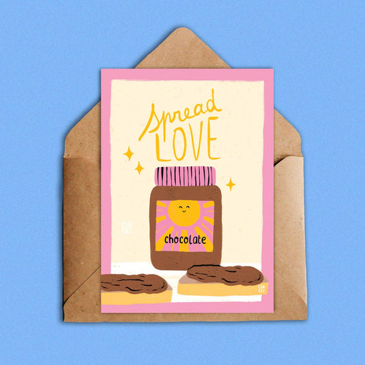 Carte postale "Spread love" + enveloppe