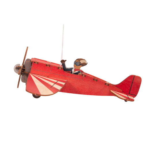 Carte postale avion rouge 3D à monter