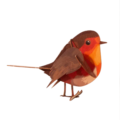 Carte postale rouge-gorge 3D à monter