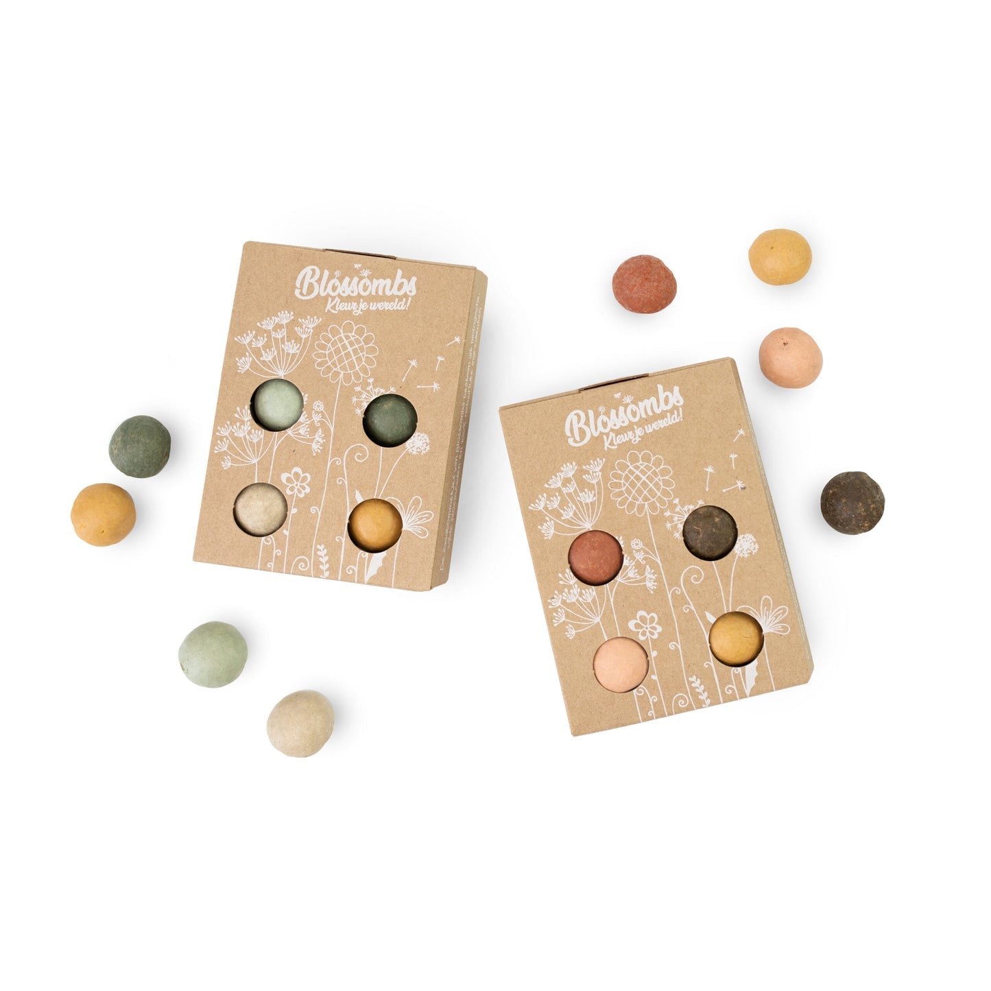 Coffret cadeau mini 4 bombes de fleurs colorées