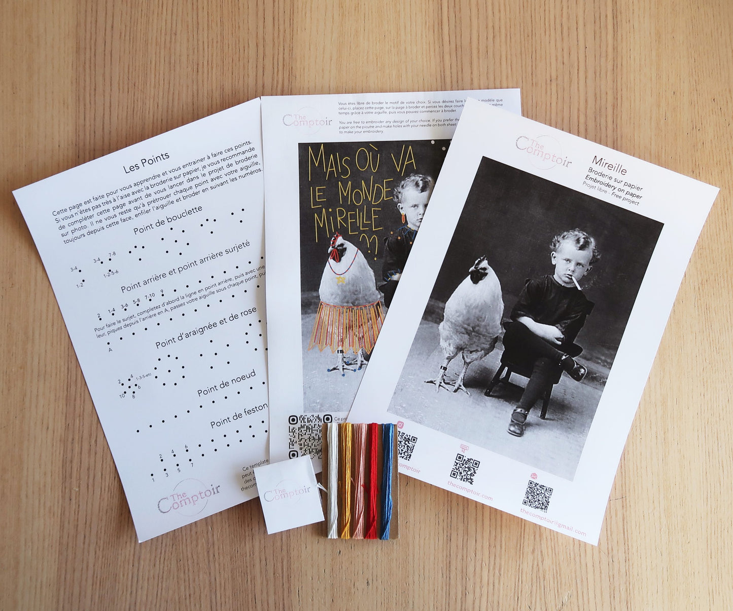 Kit de broderie projet libre "Mireille"
