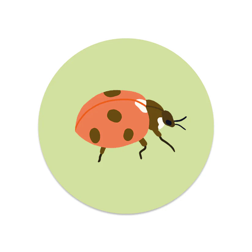 Sticker rond - Coccinelle