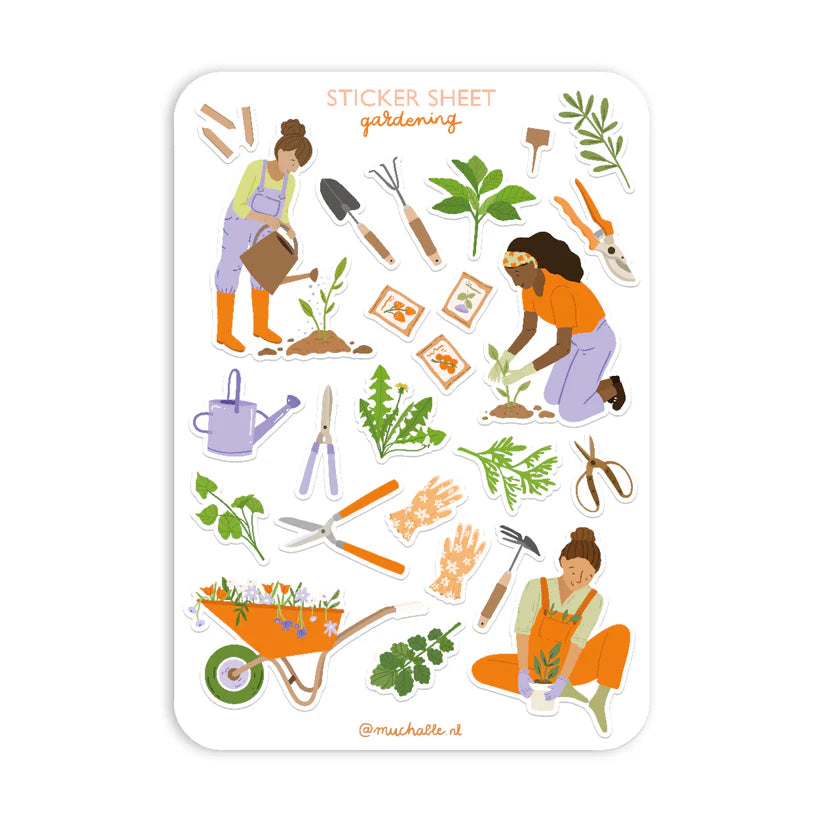 Feuille d'autocollants A5 Gardening