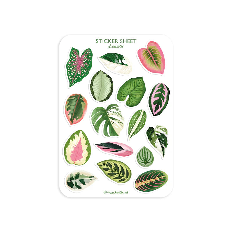 Feuille d'autocollants A6 - Les feuilles roses