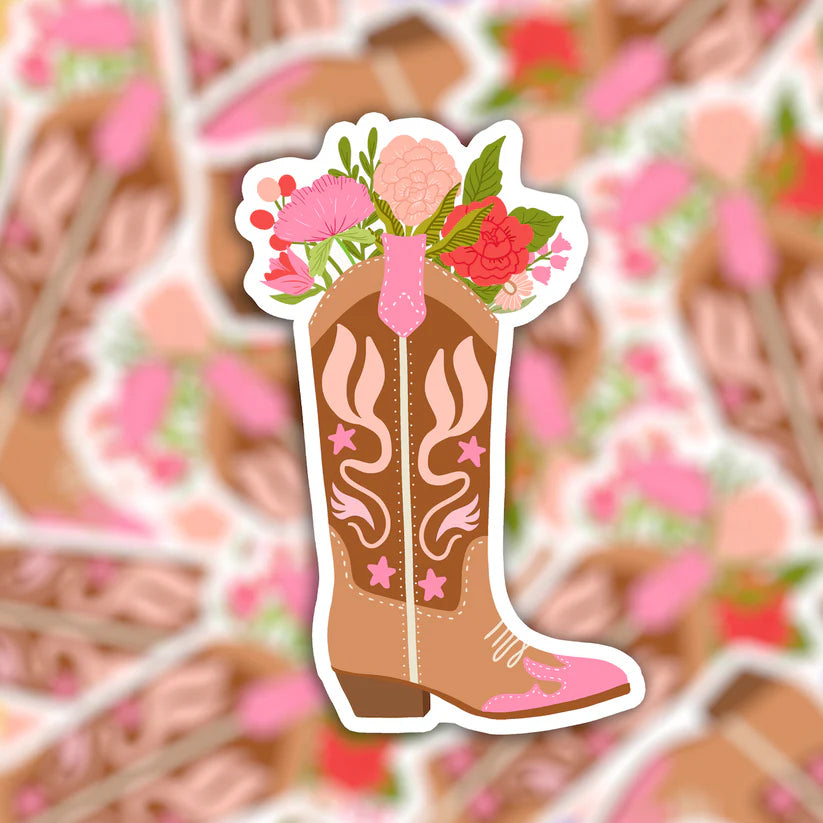 Sticker vinyle - botte de cowboy