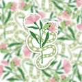 Sticker vinyle - serpent avec fleurs