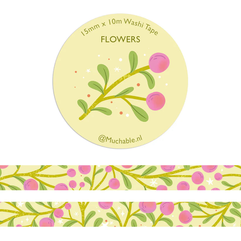 Washi Tape - Fleurs roses