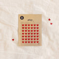 Planche de stickers - cœurs rouges pailletés