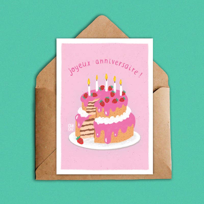 Carte postale Layer cake + enveloppe