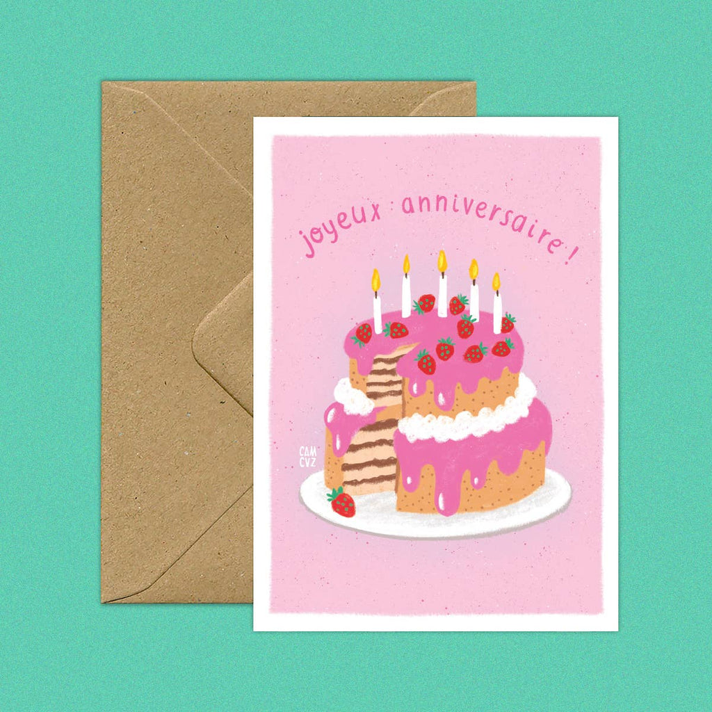 Carte postale Layer cake + enveloppe