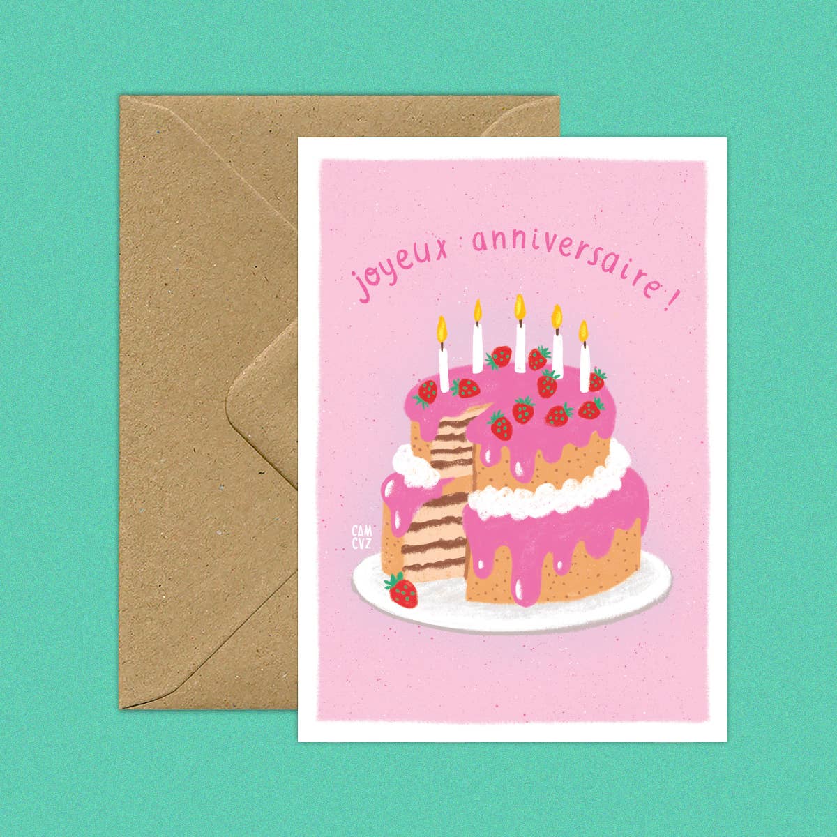 Carte postale Layer cake + enveloppe