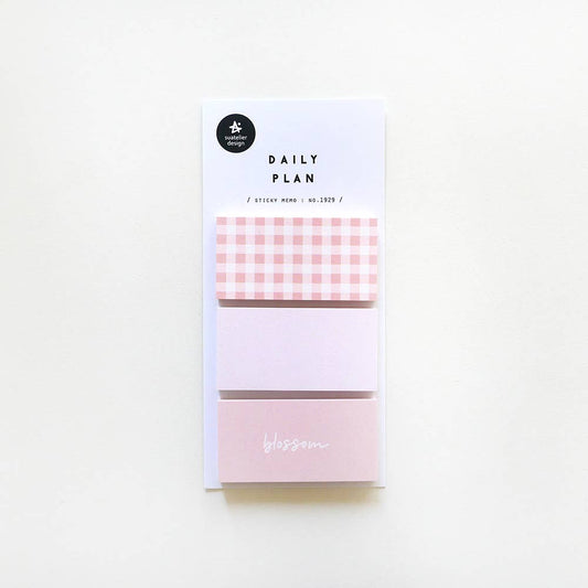 Notes adhésives roses vichy
