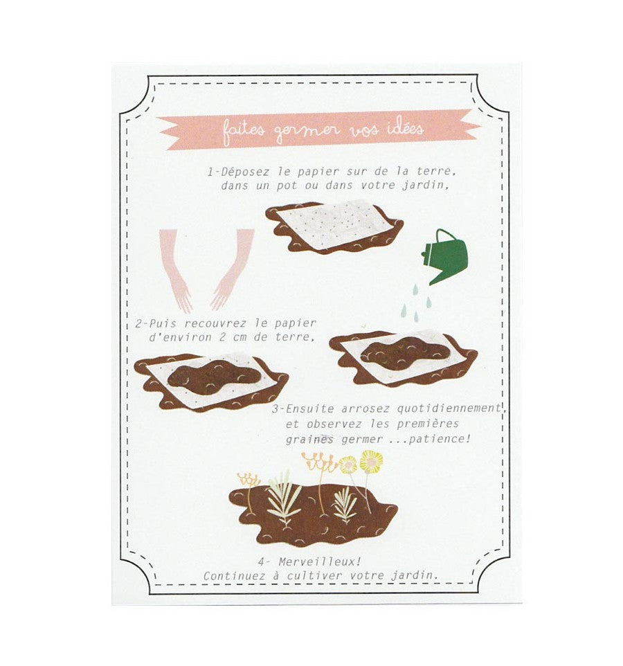 Carte à planter "Juste pour te voir sourire" + enveloppe