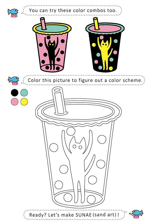 Kit créatif avec sable coloré "Boba Cat"