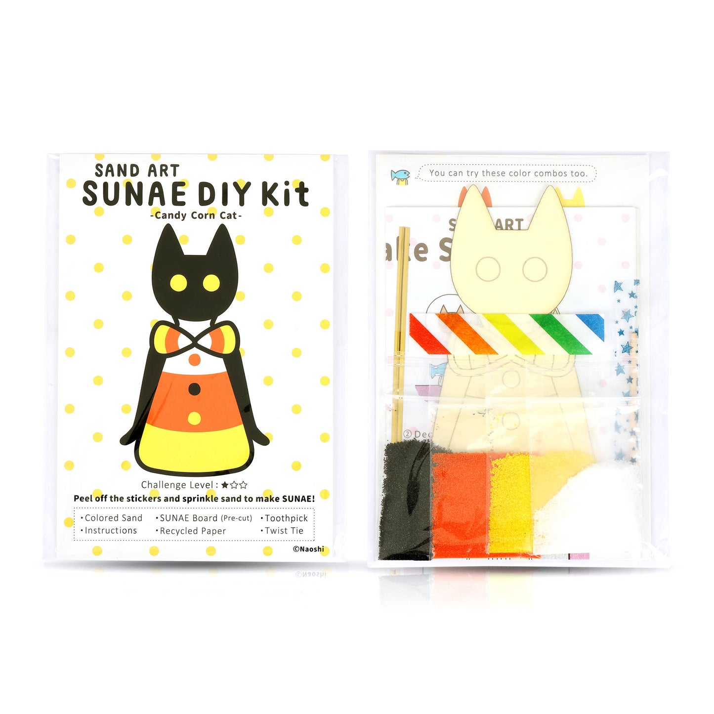 Kit créatif avec sable coloré "Candy Corn Cat"