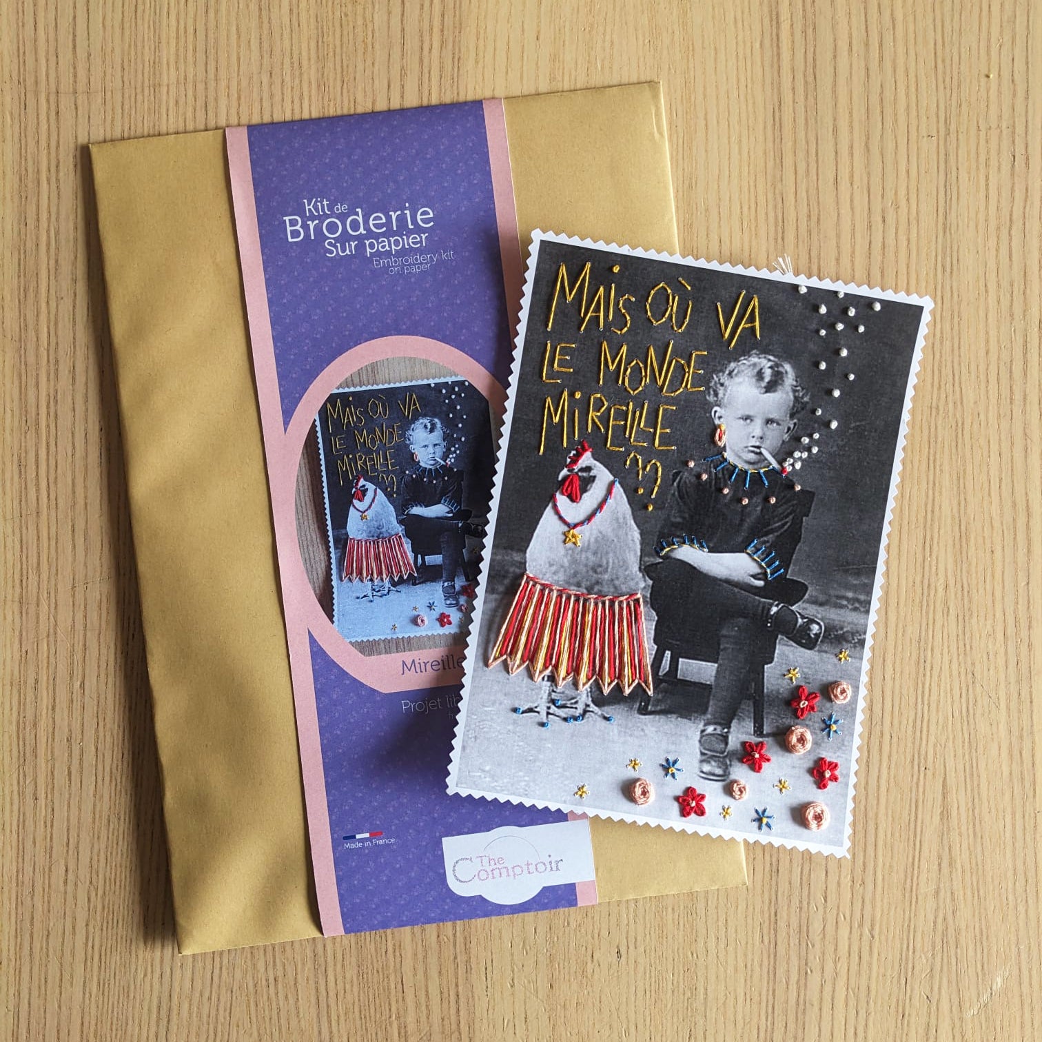 Kit de broderie projet libre "Mireille"
