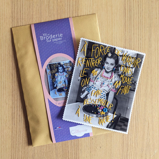 Kit de broderie projet guidé "T'as l'air d'une tarte !"