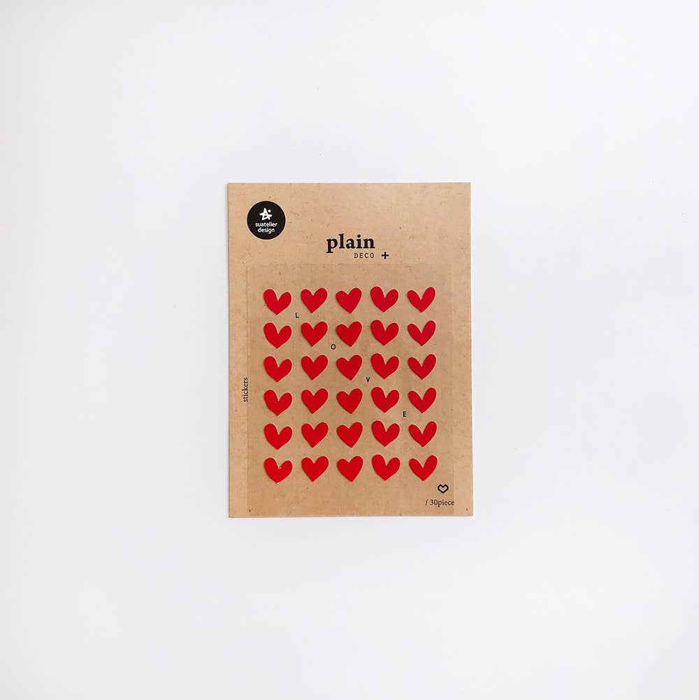 Planche de stickers - cœurs rouges