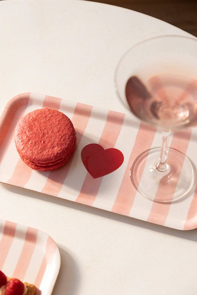 Plateau à café "Pink stripes"