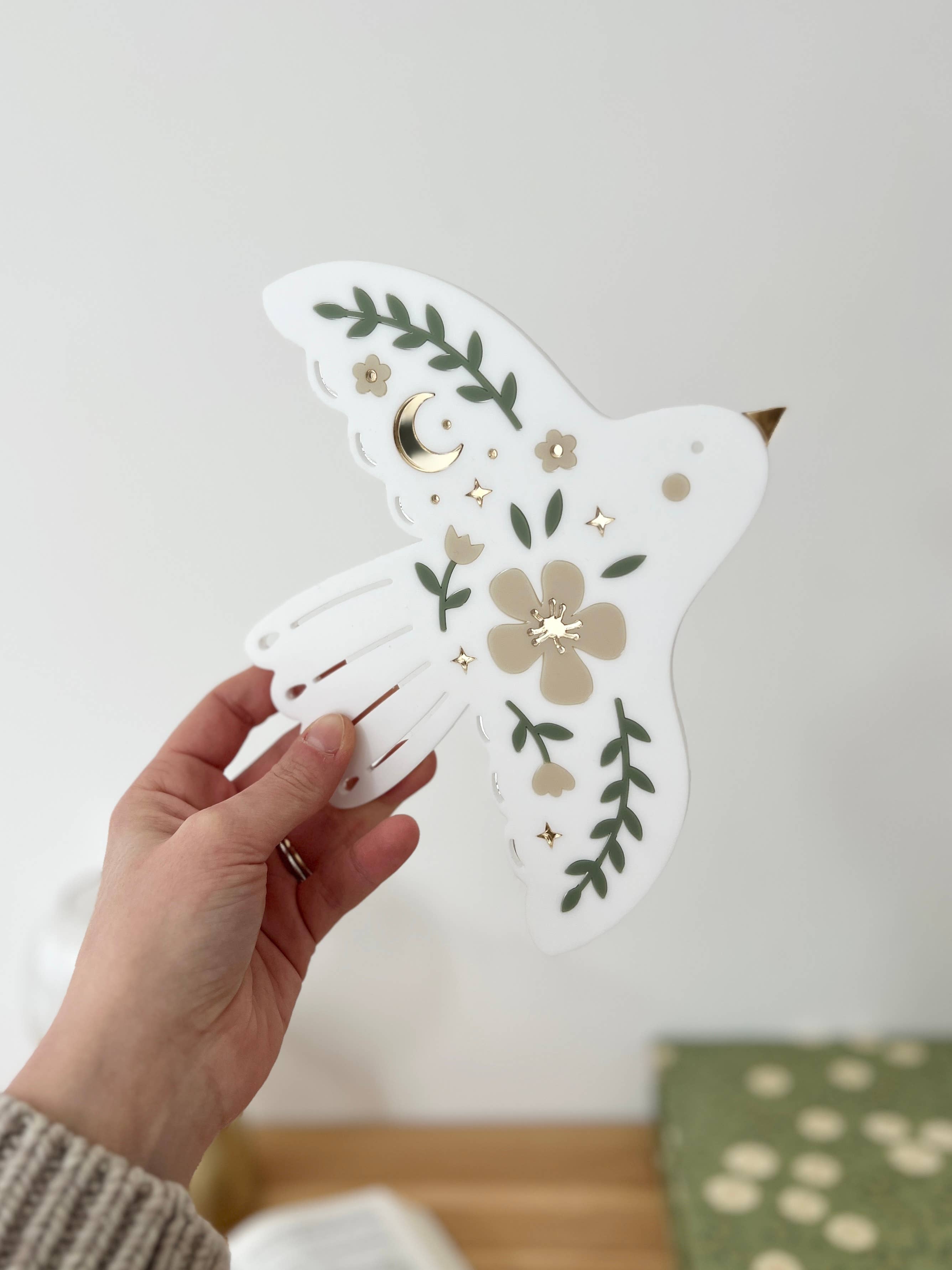 Bijou de mur Colombe en fleurs