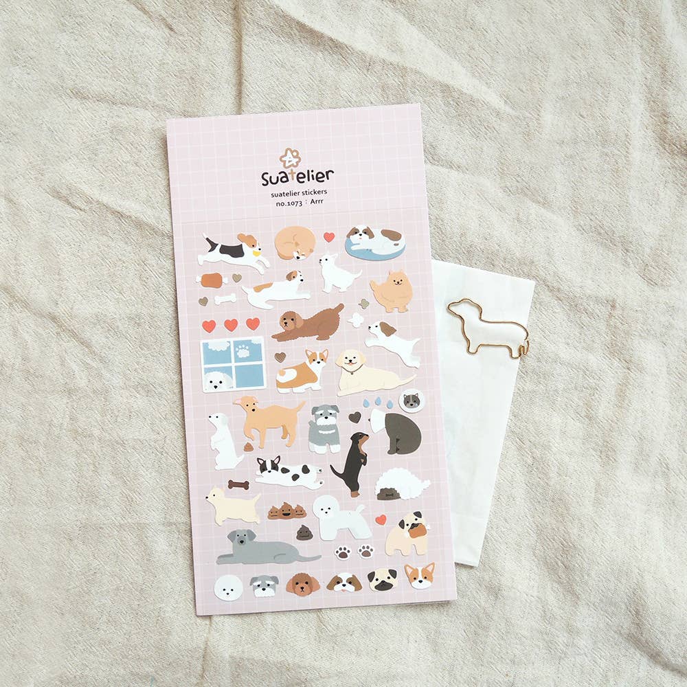 Planche de stickers - chien