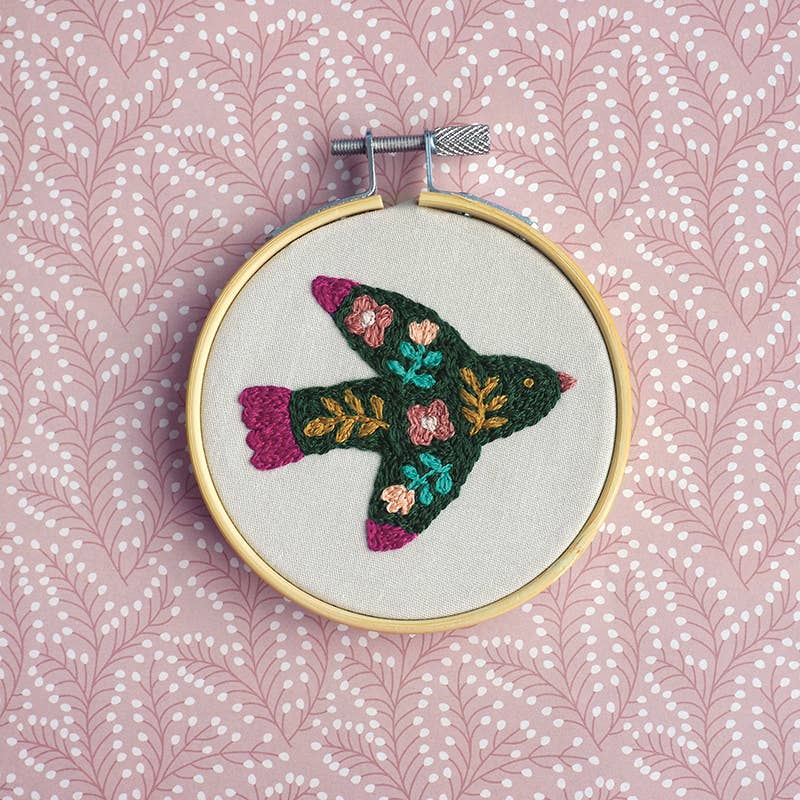 Kit à broder motif oiseau - Mini Labo